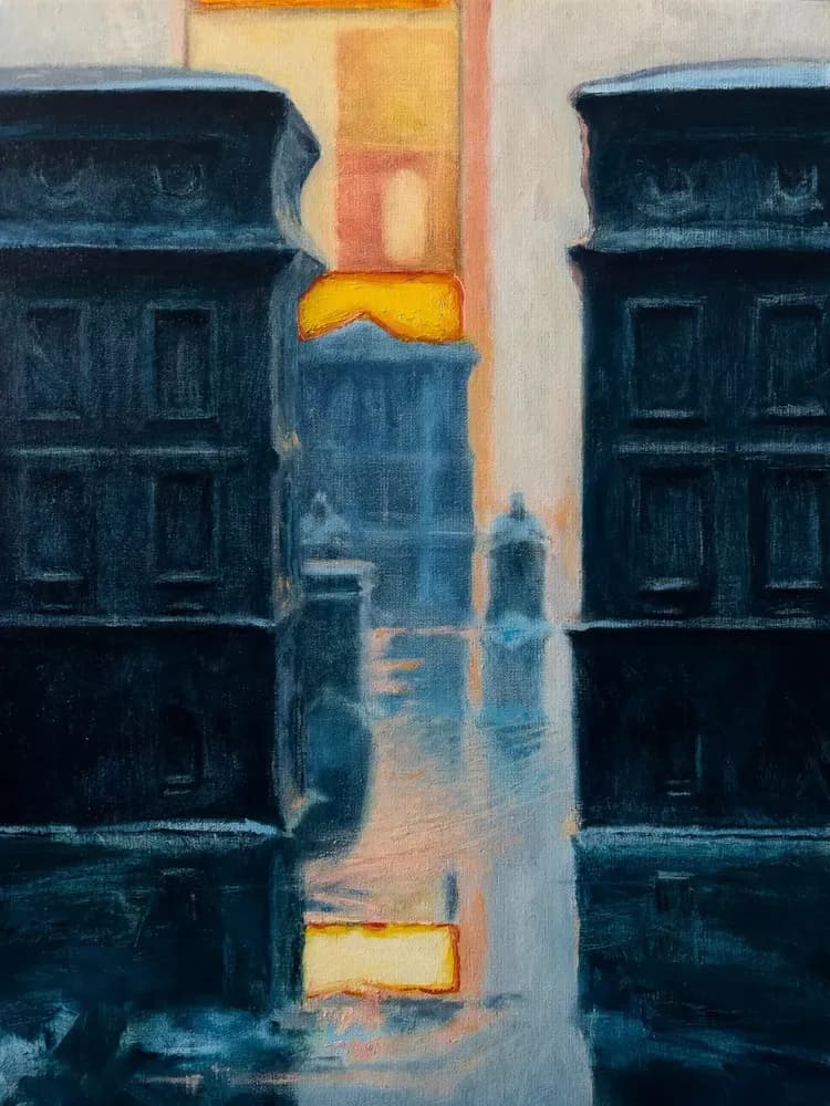 Obraz olejny — pejzaż miejski